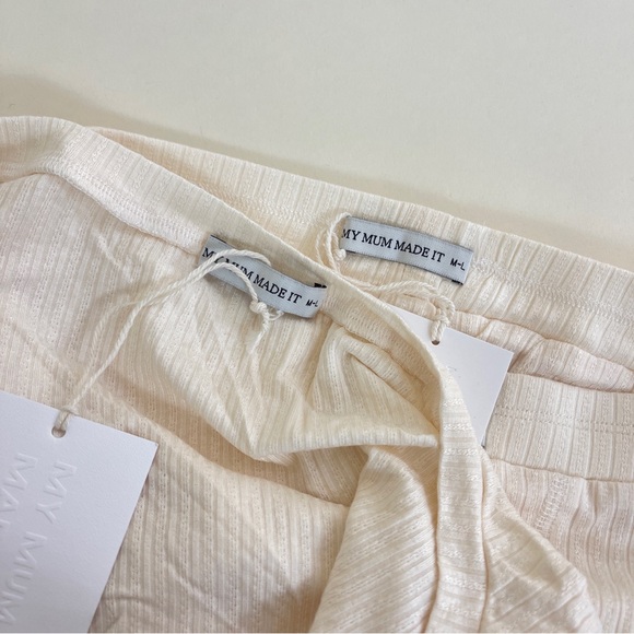 NWT My Mum Made It Scoop Neck Baby Crop and Biker Baby Short SET in Vanilla - Picture 6 of 9